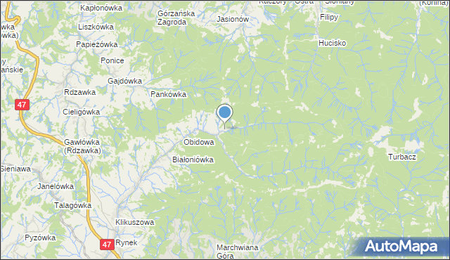 mapa Parzygnatówka, Parzygnatówka na mapie Targeo